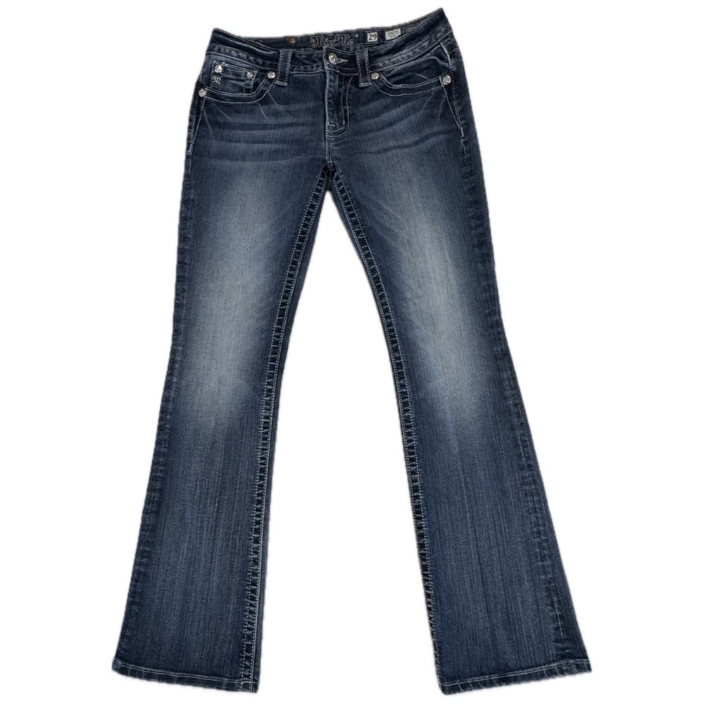 Miss Me Signature Boot JP7091B Embellished Wing Cross Jeans Size 29x34